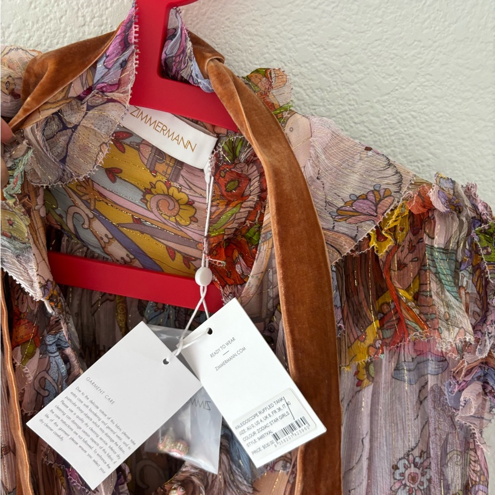 Zimmermann Kaleidoscope Printed Ruffled Top - Picture 8 of 9